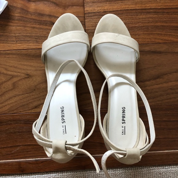 Call it spring- nude beige heel sandals - Picture 4 of 7